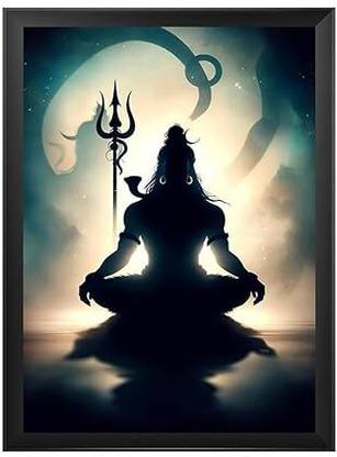 Shotiva Shiv Shadow of Light Photo Frame | Spiritual Wall Décor for Home & Office Digital Reprint 12 inch x 8 inch Painting