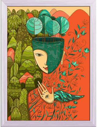 Mother Nature Canvas Painting White Synthetic Frame 16 x 21.8 inch (41 x 55 cms) Canvas 21.8 inch x 16 inch Painting