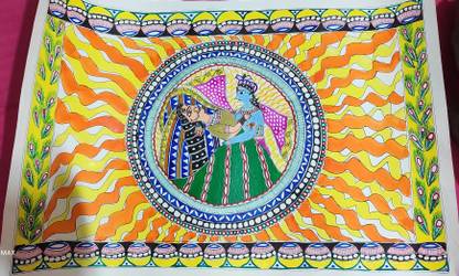 GURIYA KUMARI Radha krishn Acrylic 15 inch x 22 inch Painting