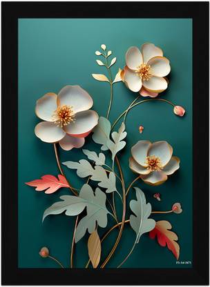 FRIZZY ARTS Elegant Garden Blossom A4 Digital Reprint 13 inch x 10 inch Painting