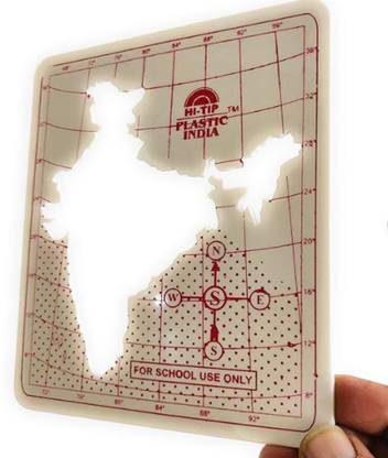 India Map Stencil Plastic School Craft Drawing Outline 3D Poster