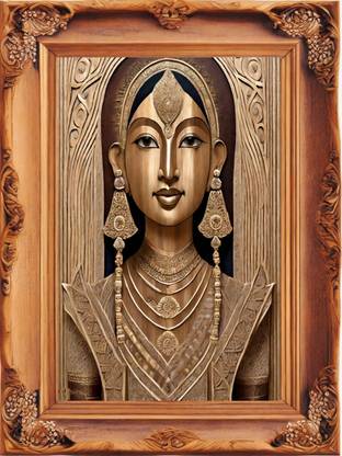 R A Enterprises WOOD CARVING FIGURE Digital Reprint 12 inch x 9 inch Painting