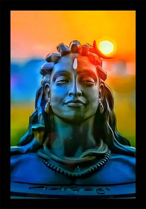 jog craft mahadev painting| bolenath photo Digital Reprint 14 inch x 20 inch Painting
