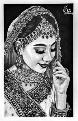 Prince Art gallery Charcoal 30 inch x 21 inch Painting