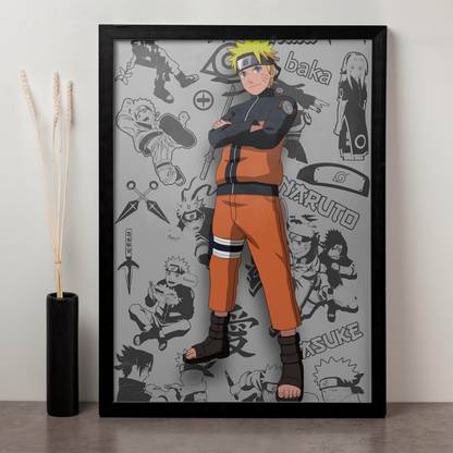 soulabiti Naruto's Team 7 kakashi, sasuke, sakura and naruto N-8 Digital Reprint 12 inch x 18 inch Painting