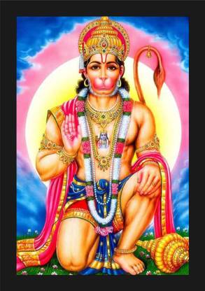 jog craft hanuman ji photo, hanuman ji photo frame, hanuman ji painting Digital Reprint 14 inch x 10 inch Painting