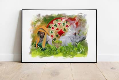 pgcreative Assam Tea Garden Painting Big Canvas 26 inch x 20 inch Painting