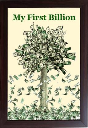 EVAN My First Billion Kalpavriksha Tree Photo Frame Fast money Abundance Digital Reprint 12 inch x 8 inch Painting