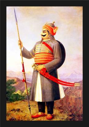 jog craft maharana pratap photo frame,maharana pratap photo, paintin Digital Reprint 20 inch x 14 inch Painting