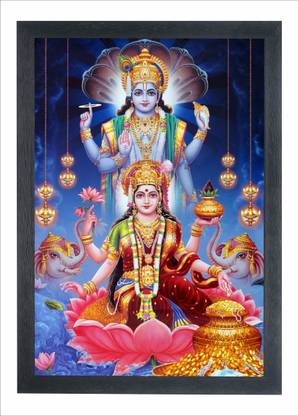 Chitransh Gifts Lord Vishnu Wall Mounted Painting Digital Reprint 20 inch x 14 inch Painting