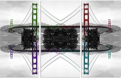 Artzfolio Golden Gate Bridge Split Art Painting 42.7 x 28 inch (108 x 71 cms) Digital Reprint 28 inch x 42.7 inch Painting