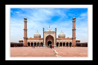 MKCREATION Jama Masjid Photo Frame (8x10) Digital Reprint 10 inch x 8 inch Painting