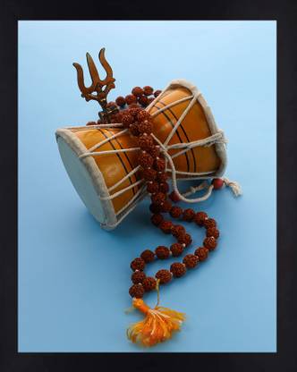 Interio Crafts Shiv Damru Digital Reprint 13 inch x 9 inch Painting