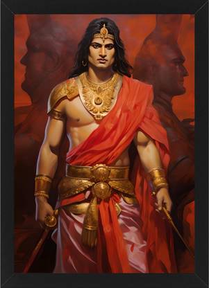 ArteVisio Chandragupta Maurya: Expressionist Art Wall Frame | Framed Painting Digital Reprint 14 inch x 10 inch Painting