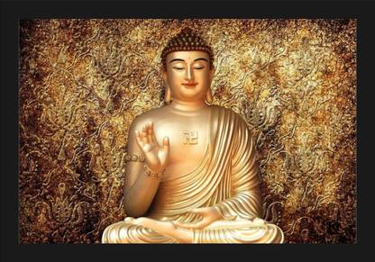 jog craft buddha photo frame| buddha phto| buddha painting Digital Reprint 14 inch x 20 inch Painting