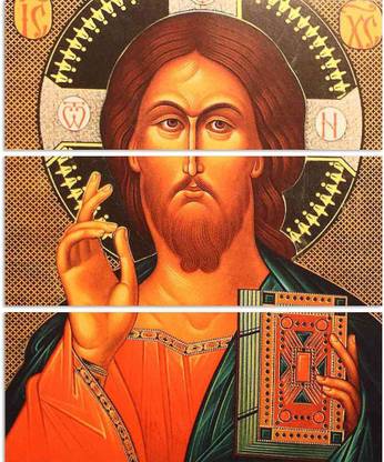 Artzfolio Jesus Christ Split Art Painting Panel on Sunboard 21 x 25 inch (53 x 64 cms) Digital Reprint 25 inch x 21 inch Painting