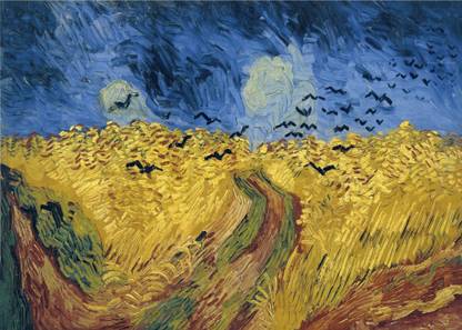 DecorAdventures *Wheatfield with Crows (1890)* by Van Gogh. Canvas Canvas 18 inch x 24 inch Painting