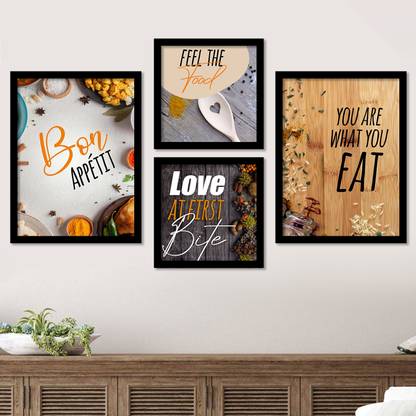 Frame Posters for Restaurant Kitchen Wall Decor - Painting with Frame for Home Decoration Paper Print