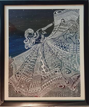 KALAVIDI The Celestial Enchantment Canvas 11 inch x 9.8 inch Painting