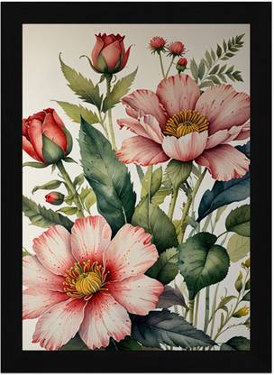 FRIZZY ARTS Garden Bloom Sonata Digital Reprint 20 inch x 14 inch Painting