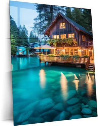 TURTLEWINGS Nature Metal Print | Tranquil Wall Art Natural Colors 12 inch x 8 inch Painting