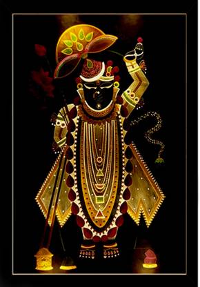 Dharvika Innovations Shrinathji Photo Frame Digital Reprint 20 inch x 14 inch Painting
