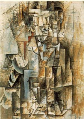DecorAdventures *Man with a Violin* (1912) by Pablo Picaso, Matt Satin Digital Reprint 21 inch x 16 inch Painting