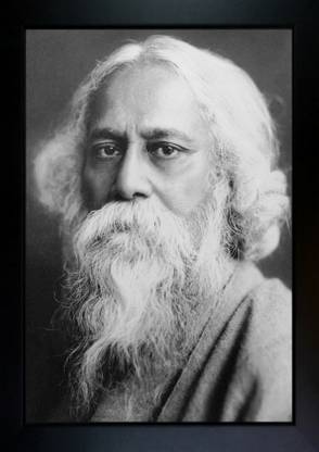 CrowdHall Rabindranath Tagore Photo Frame Digital Reprint 13.5 inch x 10 inch Painting