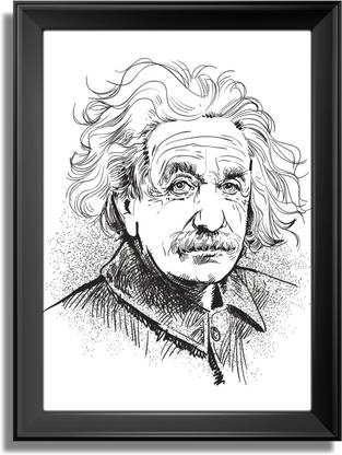Framing Premium The Great Scientist Albert Einstein Wall Photo Frame | Digital Reprint 18 inch x 12 inch Painting