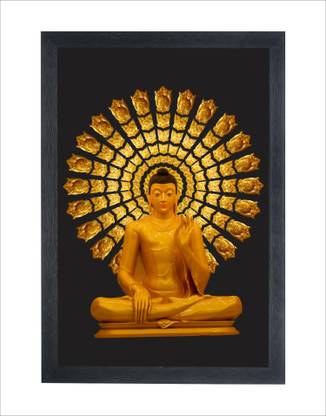Devatwal Lord Buddha/ Gautam Buddha/ Mahaveer Swami Photo Frame For Wall Mounted Painting Digital Reprint 14 inch x 10 inch Painting