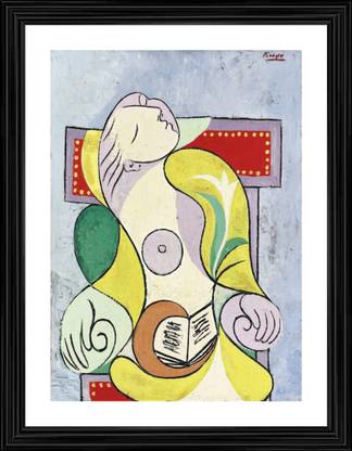 DecorAdventures *La Lecture (Reading)* (1932) by Pablo Picaso, Matt Satin Digital Reprint 18 inch x 14 inch Painting