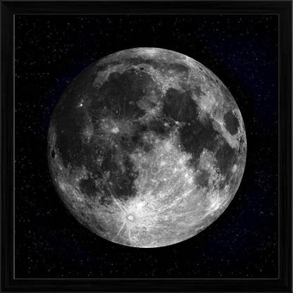 Artzfolio Full Moon In The Night Sky Canvas Painting Black Frame 24x24inch (61x61cms) Canvas 24 inch x 24 inch Painting