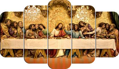 Casa Rica LAST SUPPER OF JESUS CHRIST Photo Frame Painting Home Decor for Wall FGA 005 Digital Reprint 30 inch x 18 inch Painting