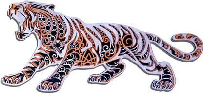 Vpllex Multilayer Laser Cut wooden Tiger Shape Wall Art | Modern 3D Wall Decor Decorative Showpiece  -  23 cm