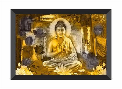Chitransh Lord Buddha Wall Mounted Printing Digital Reprint 20 inch x 14 inch Painting