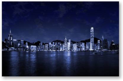 TrueCanvas Hong Kong Skyline, Large Canvas Wall Paintings for Home Decor | Bedroom Canvas 20 inch x 28 inch Painting