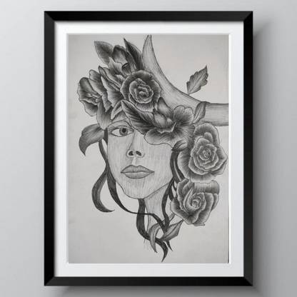 Pugalartwork No Pencil 11.4 inch x 8.2 inch Painting