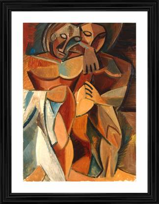 DecorAdventures *Friendship* (1908) by Pablo Picaso, Matt Satin Digital Reprint 24 inch x 18 inch Painting