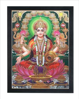 Chitransh Maa Lakshmi Avatar / Mata Laxmi Ji Diwali Pooja Wall Mounted Painting Digital Reprint 14 inch x 10 inch Painting