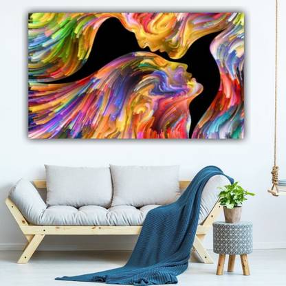 The seven colours Beautiful Couples Abstract paintings Canvas 24 inch x 48 inch Painting