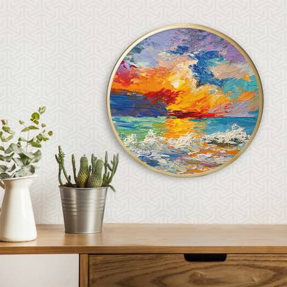 PrintCrown Multi-Color Texture Art Canvas 12 inch x 12 inch Painting