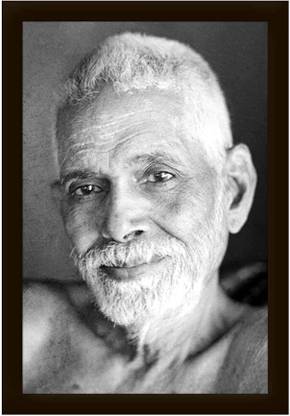 AARTKALA Sri Ramana Maharshi B&W Portrait Photo Frame Digital Reprint 12 inch x 18 inch Painting