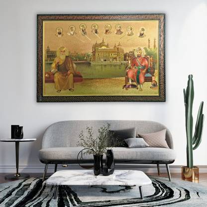 Singh Mart Billionaire Mart Maharaja Ranjit Singh Ji, King of Punjab Acrylic 33 inch x 23 inch Painting