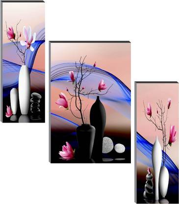 saf Set of 3 Floral Digital Reprint 12 inch x 18 inch Painting
