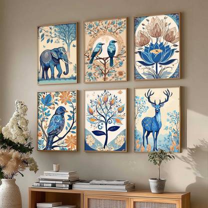 KOTART Deer wall art | frames with glass, Wall Hanging frames Digital Reprint 13 inch x 10 inch Painting