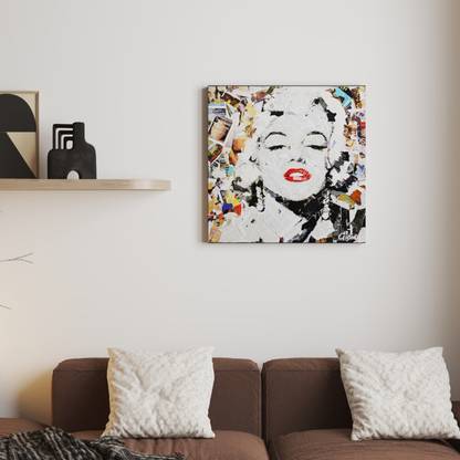 Art Street Canvas Painting Wall Art Print Marilyn Monroe Figure Collage Paintings for Home Canvas 22 inch x 22 inch Painting