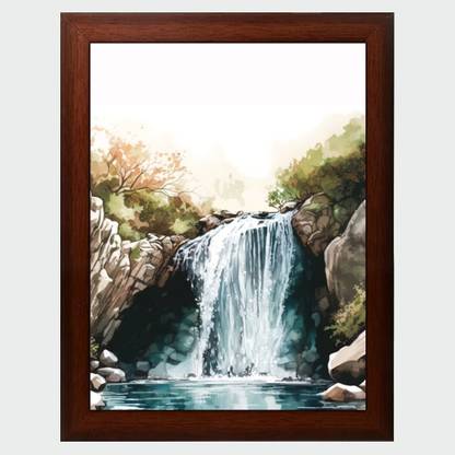 VASTU WATERFALL Vastu Waterfall Painting (10Inches X 13.5Inches) Digital Reprint 13.5 inch x 10 inch Painting