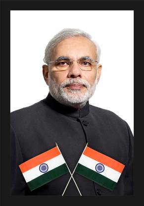 jog craft narendra modi photo, modi ji photo frame Digital Reprint 20 inch x 14 inch Painting