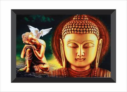 Chitransh Lord Buddha Wall Mounted Printing Digital Reprint 20 inch x 14 inch Painting