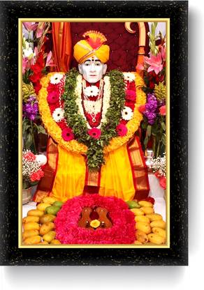 ARAAKA GAJANAN MAHARAJ photo frame (Wood Base and Front Laminated) Acrylic 8 inch x 5 inch Painting